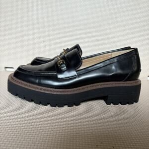 Sam Edelman Black Loafers with Gold Accent
